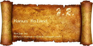 Hanus Roland névjegykártya